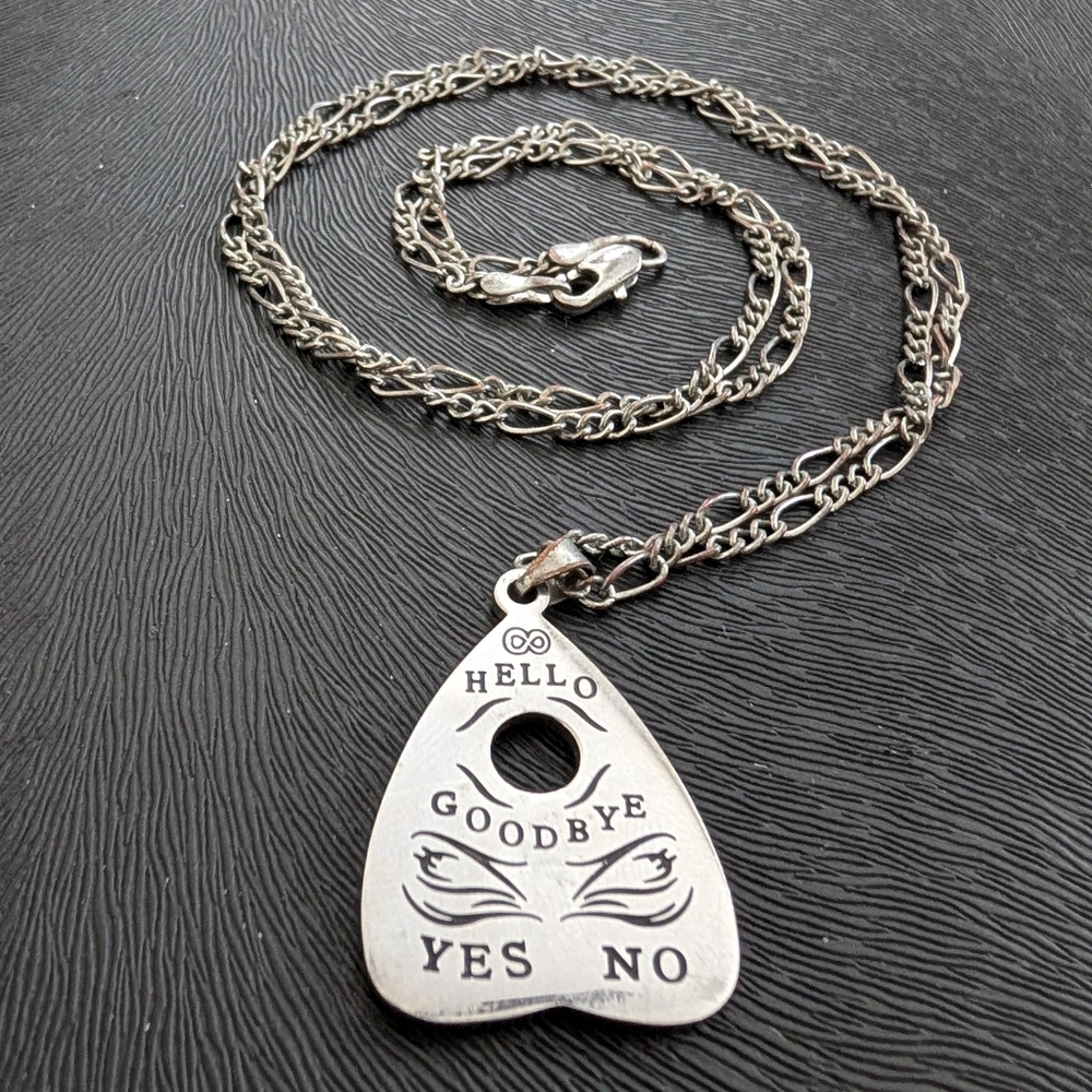 Silver Ouija Planchette Pendant Necklace